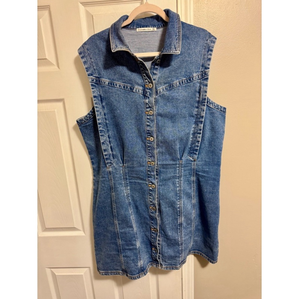 Abercrombie & Fitch Sleeveless Blue Denim Dress